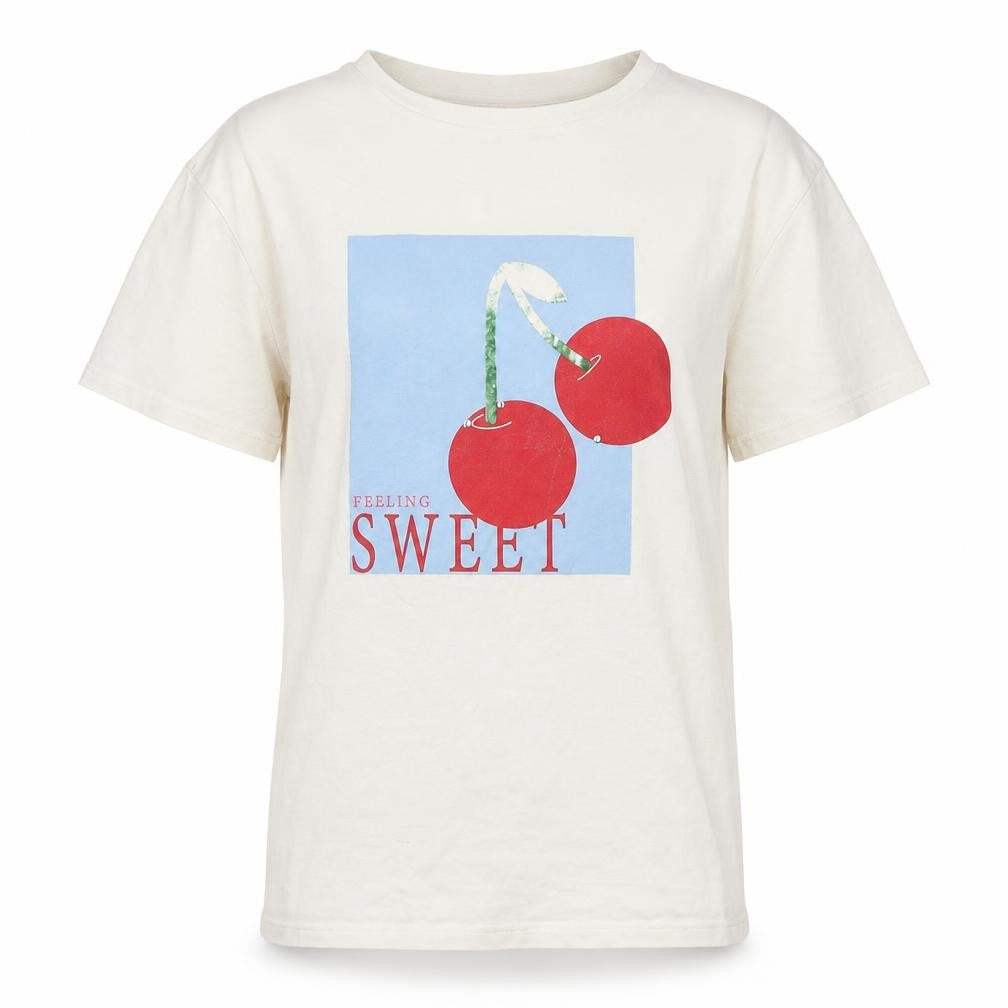 Very Girls Ivory Feeling Sweet Cherry Graphic Cotton T-Shirt 15 Years