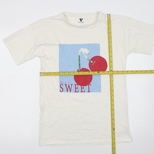 Very Girls Ivory Feeling Sweet Cherry Graphic Cotton T-Shirt 15 Years