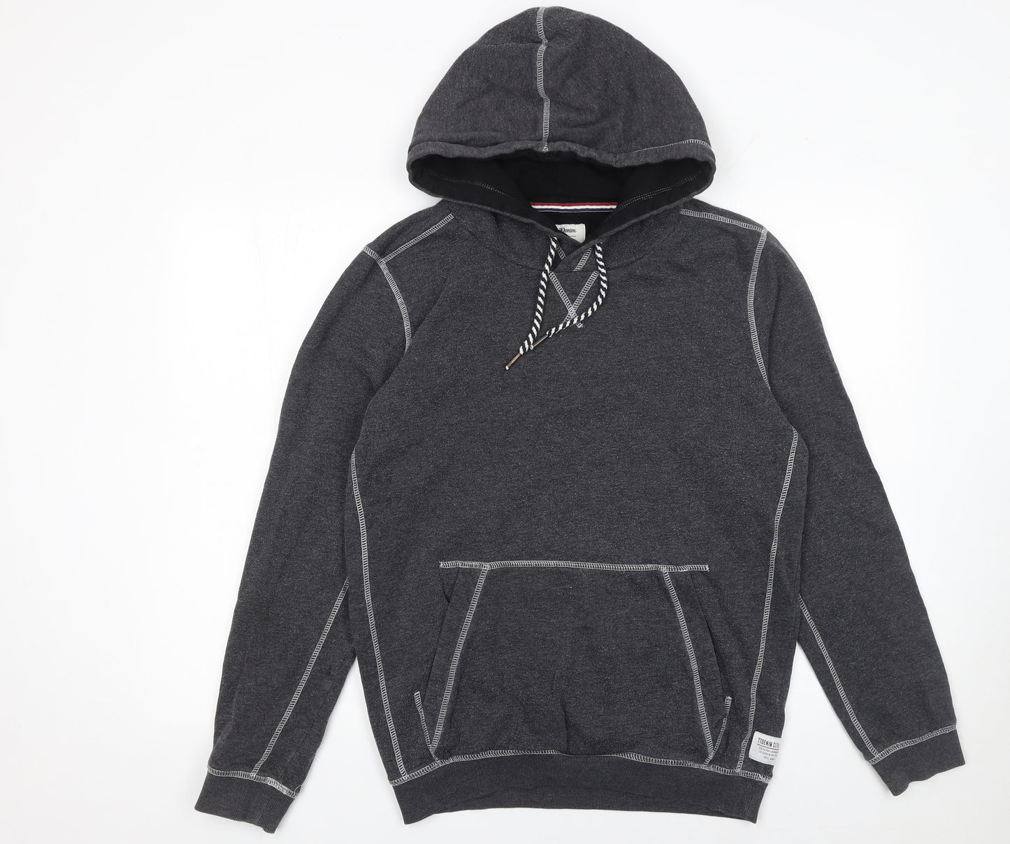 Tom Tailor Men’s Grey Pullover Hoodie Size M Cotton Blend
