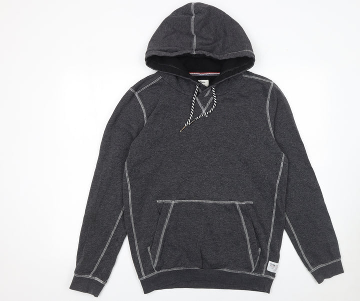 Tom Tailor Men’s Grey Pullover Hoodie Size M Cotton Blend
