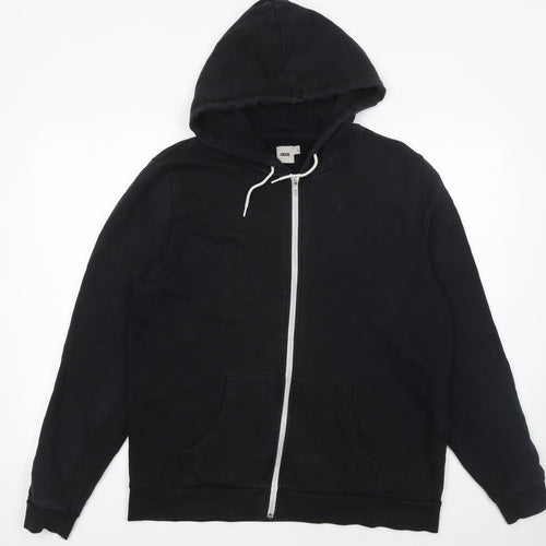 ASOS Men’s Black L Full Zip Hoodie Cotton Regular Fit