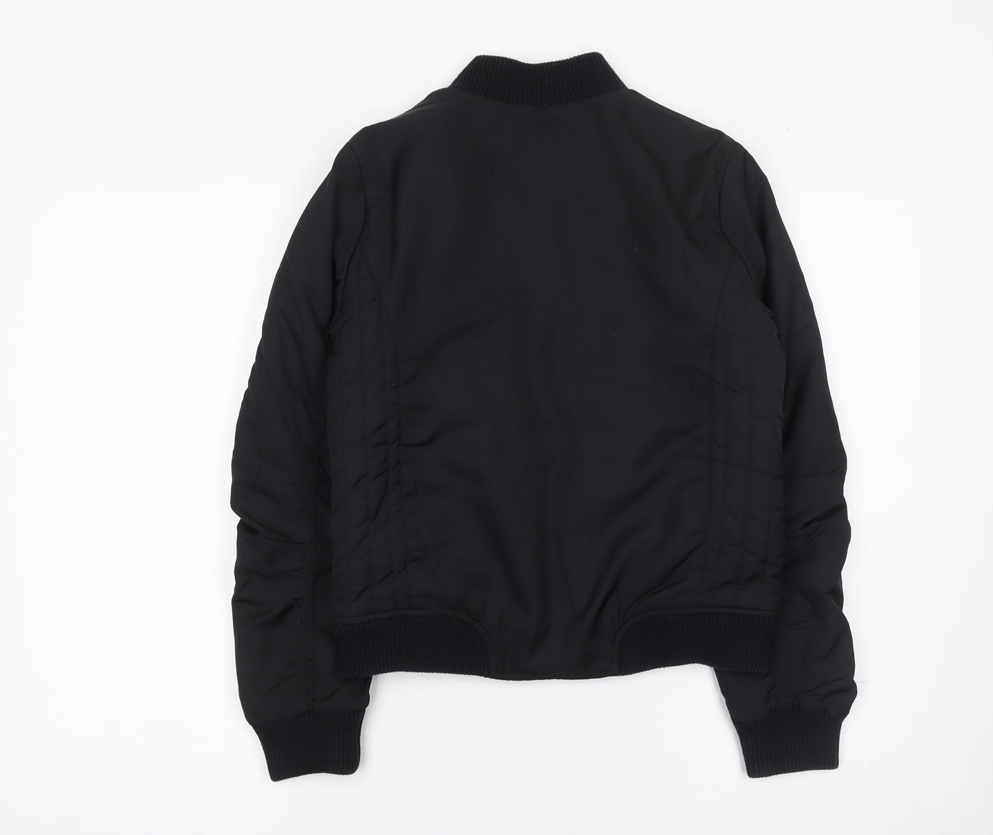 Next Girls Black Bomber Jacket 12 Years Polyester Lined Full Zip