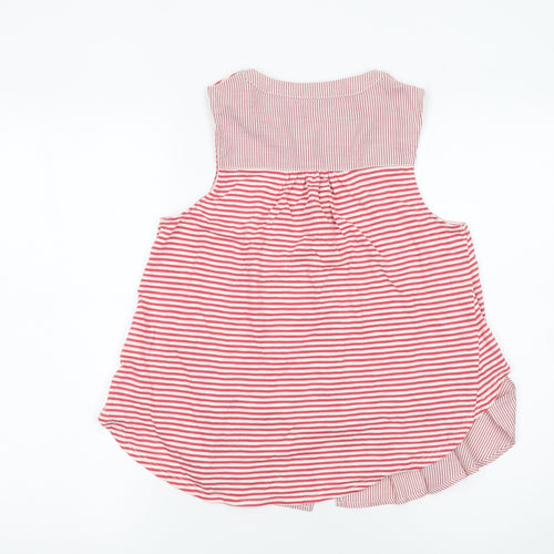 Meadow Rue Women’s Red Striped Sleeveless Ruffle Blouse Size S