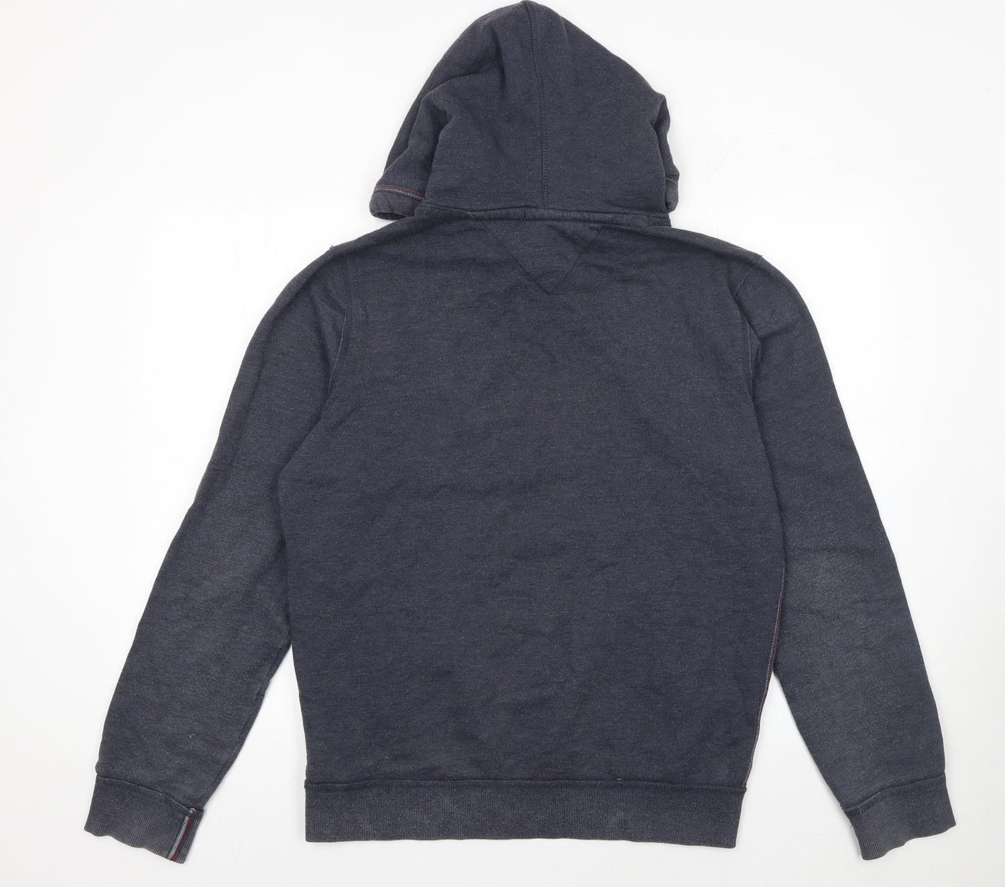 Hilfiger Denim Men's Blue Pullover Hoodie L Logo Graphic Sweatshirt