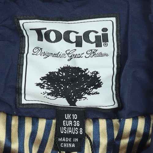 Toggi Women's Blue Military Style Mid-Length Jacket Size 10