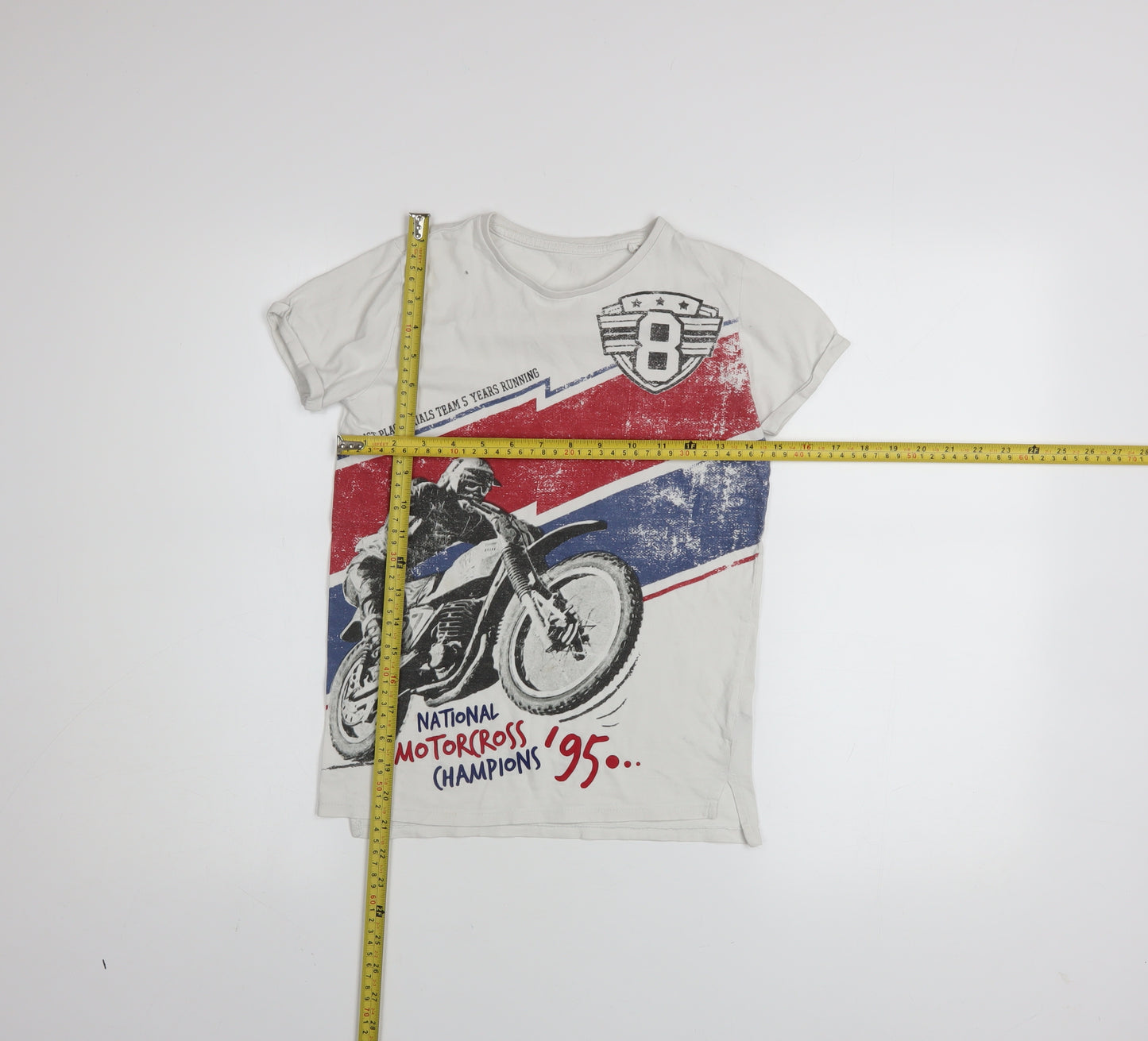 St. Bernard Boys White Motorcycle Graphic Cotton T-Shirt Age 8