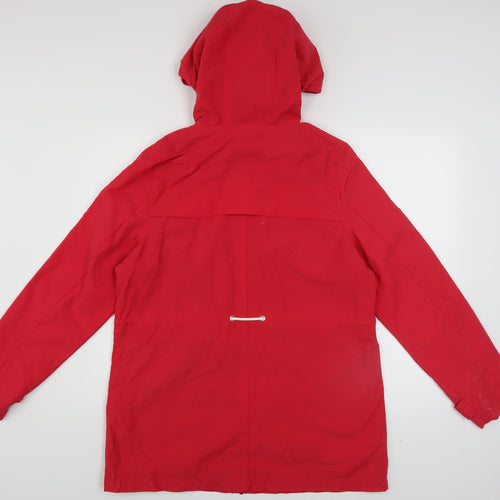 George Womens Red Hooded Parka Jacket Size 12 Cotton Blend