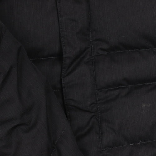 Wedze Womens Black Long Puffer Coat XS Hooded Down Winter Jacket