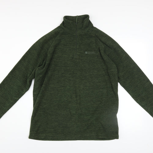 Mountain Warehouse Men's Green 1/4 Zip Fleece Sweatshirt S Regular Fit