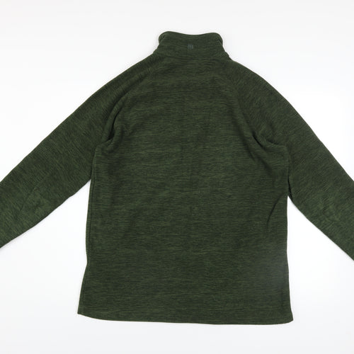 Mountain Warehouse Men's Green 1/4 Zip Fleece Sweatshirt S Regular Fit