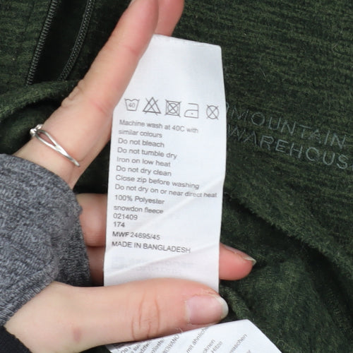 Mountain Warehouse Men's Green 1/4 Zip Fleece Sweatshirt S Regular Fit