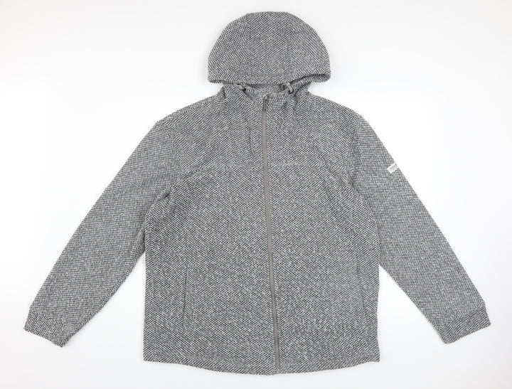 Regatta Men’s Grey Hooded Knit Jacket XL Outdoor Full Zip