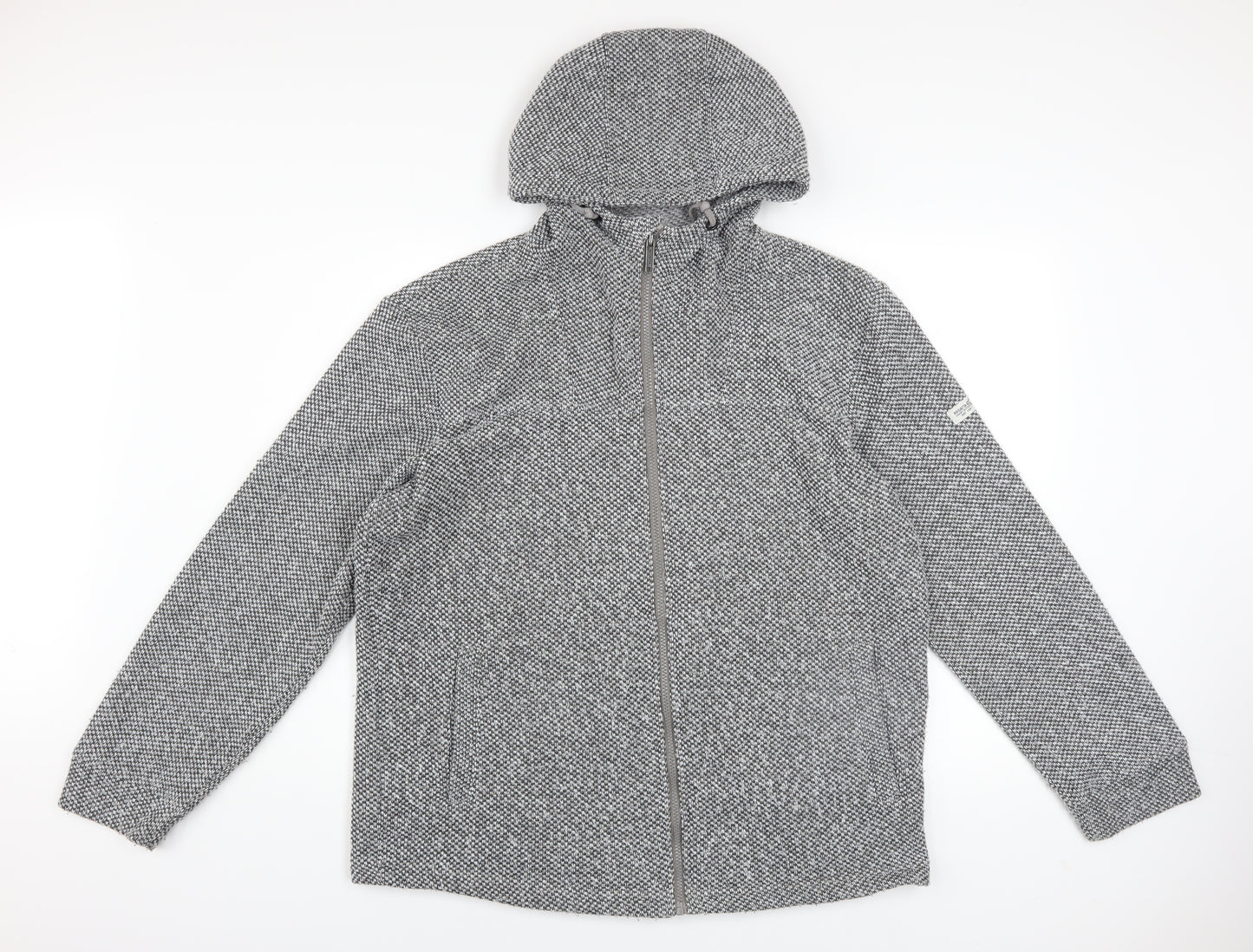 Regatta Men’s Grey Hooded Knit Jacket XL Outdoor Full Zip