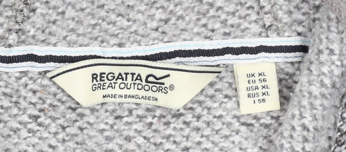 Regatta Men’s Grey Hooded Knit Jacket XL Outdoor Full Zip