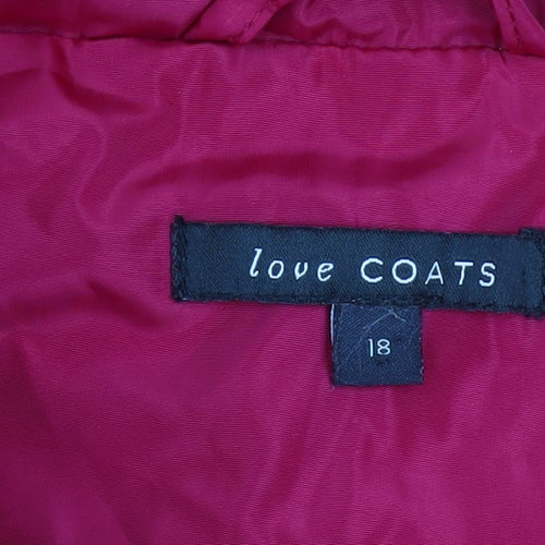love COATS Women's Pink Full Zip Lined Jacket Size 18
