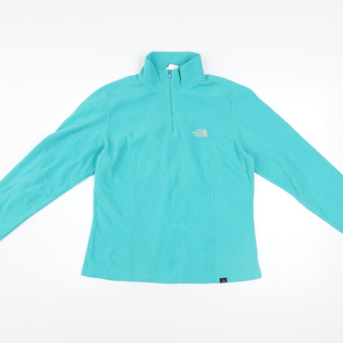 The North Face Women's Blue Fleece 1/4 Zip Pullover Sweatshirt M