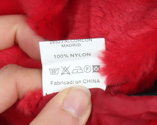 Aleco Moda Women's Red Hooded Puffer Jacket L Nylon Quilted