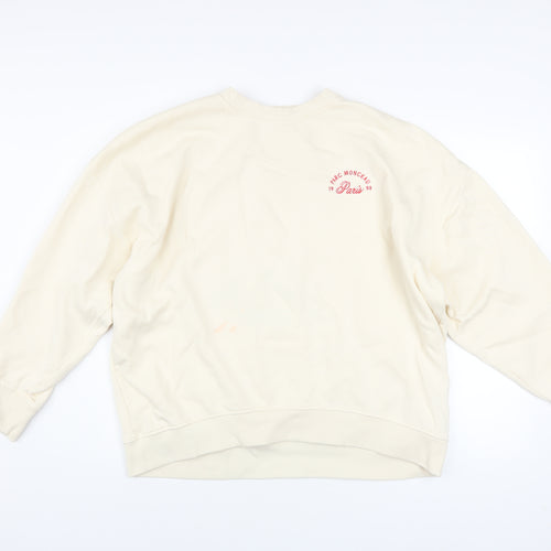 Next Women’s Beige Springtime Paris Pullover Sweatshirt L Cotton Blend