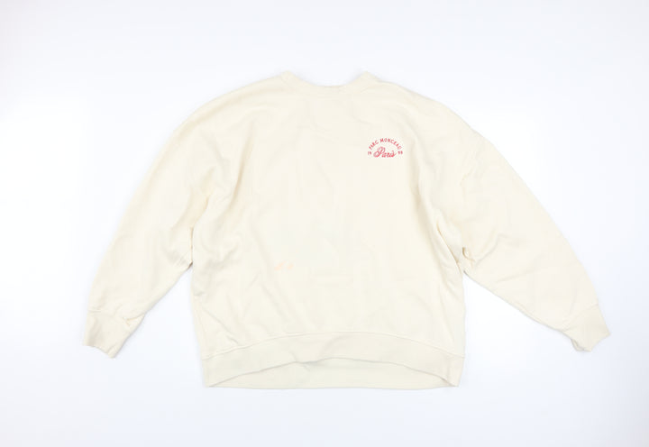 Next Women’s Beige Springtime Paris Pullover Sweatshirt L Cotton Blend
