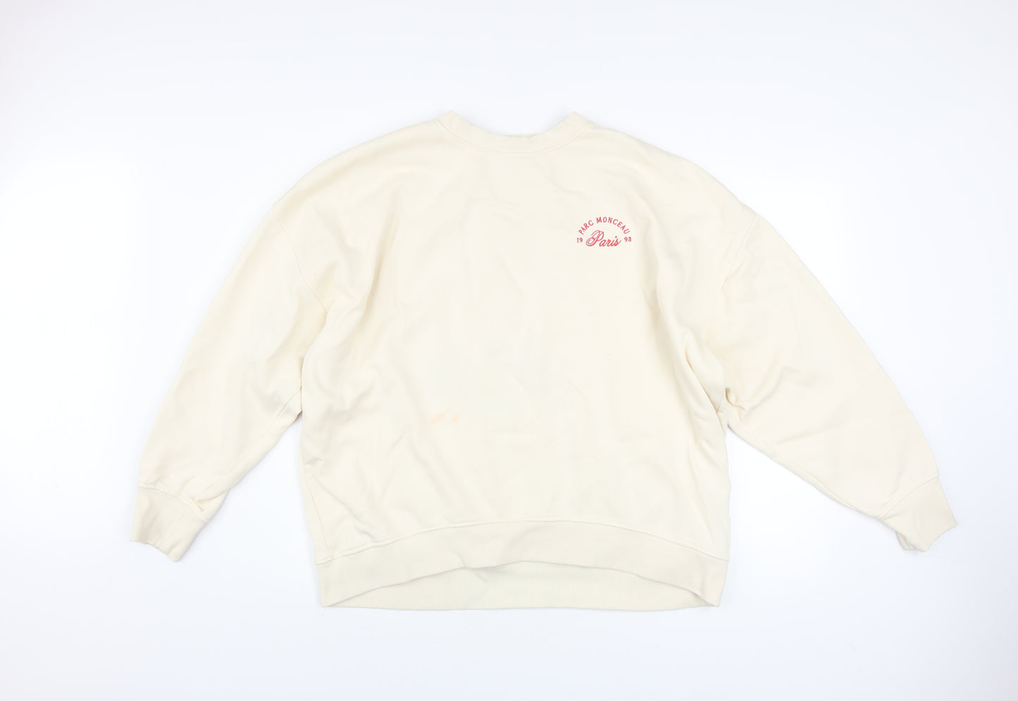 Next Women’s Beige Springtime Paris Pullover Sweatshirt L Cotton Blend