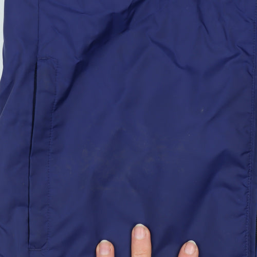 Adidas Boys Blue Windbreaker Jacket 9-10 Years Hooded Lightweight Zip Up