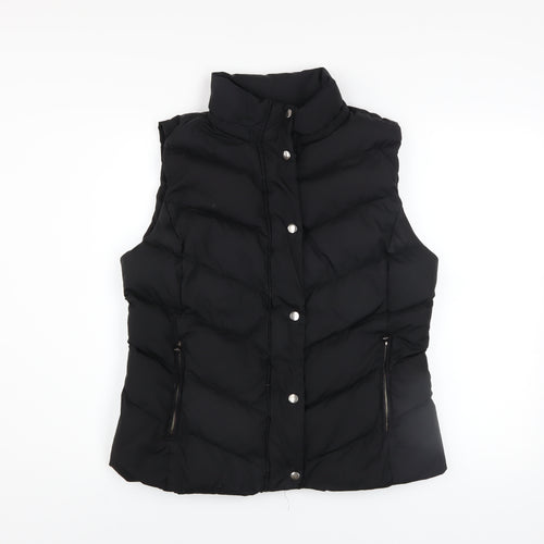 Gap Women’s Black Puffer Waistcoat L Down Feather Winter Outdoor