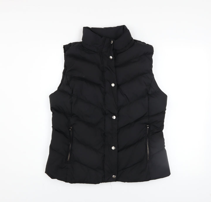 Gap Women’s Black Puffer Waistcoat L Down Feather Winter Outdoor