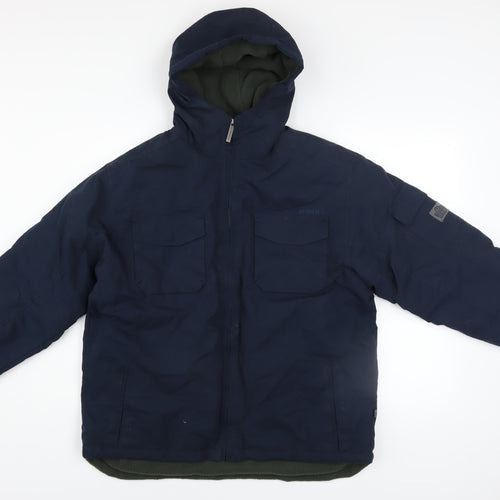 Admiral Boys Blue Hooded Puffer Jacket 13 Years Water Resistant Winter Coat