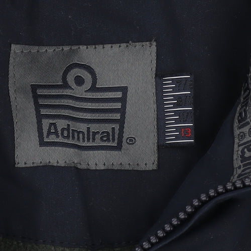 Admiral Boys Blue Hooded Puffer Jacket 13 Years Water Resistant Winter Coat