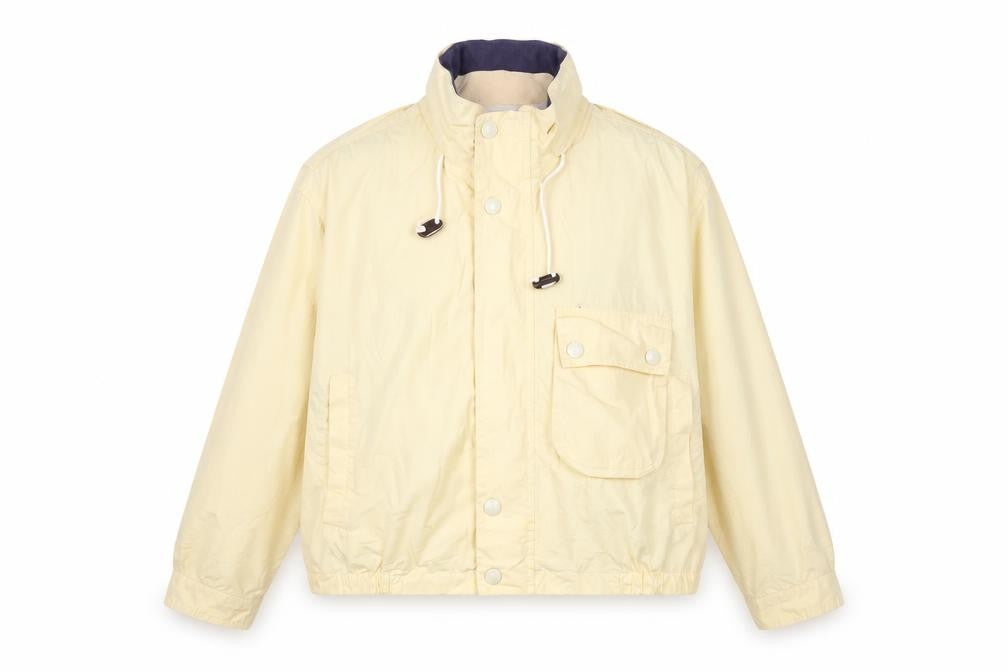 Front view of Nautica Women's Yellow Cotton Blend Windbreaker Jacket M