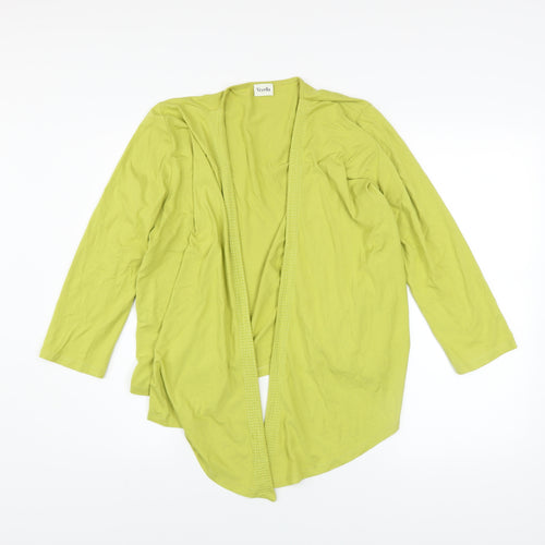 Viyella Women’s Green Jersey Open Cardigan Size M Lightweight