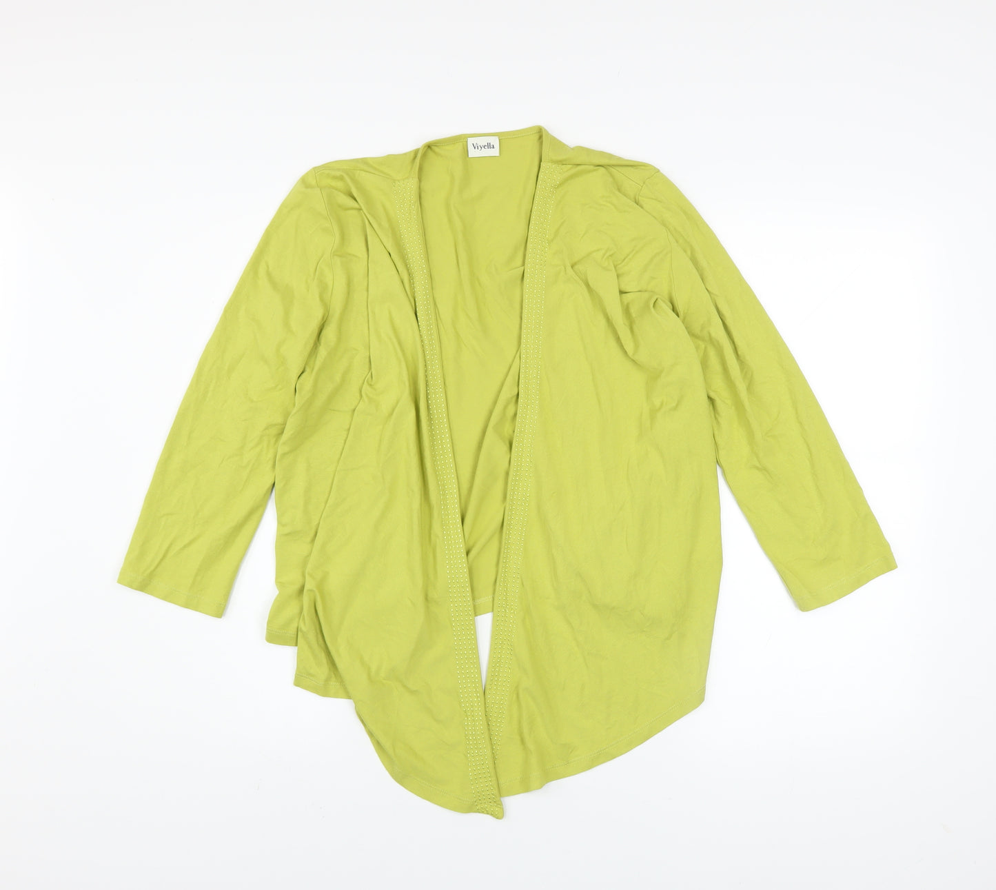 Viyella Women’s Green Jersey Open Cardigan Size M Lightweight