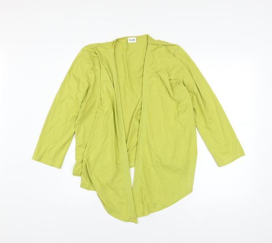 Viyella Women’s Green Jersey Open Cardigan Size M Lightweight