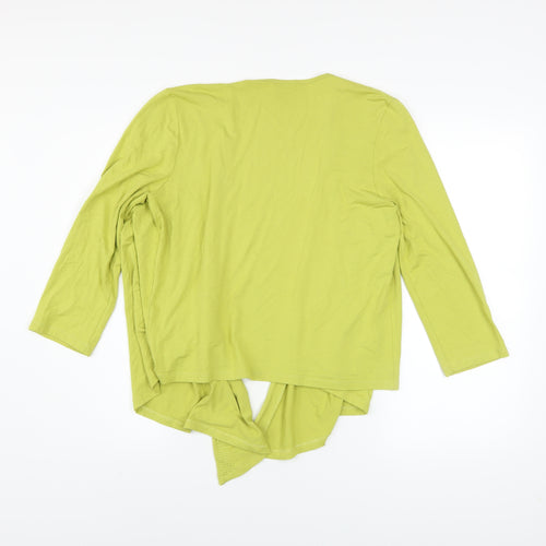 Viyella Women’s Green Jersey Open Cardigan Size M Lightweight