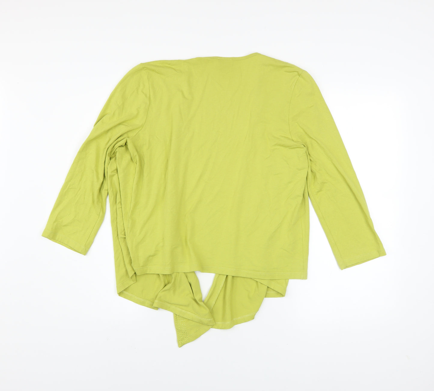 Viyella Women’s Green Jersey Open Cardigan Size M Lightweight