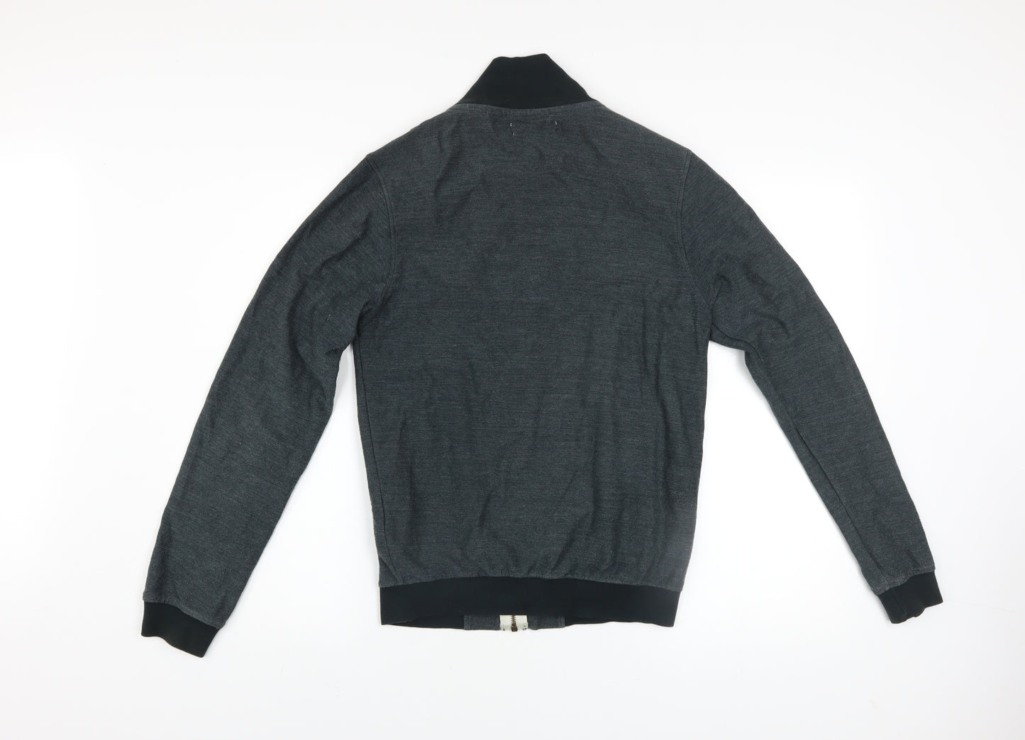 Pull&Bear Men’s Grey Bomber Jacket S Cotton Blend Full Zip