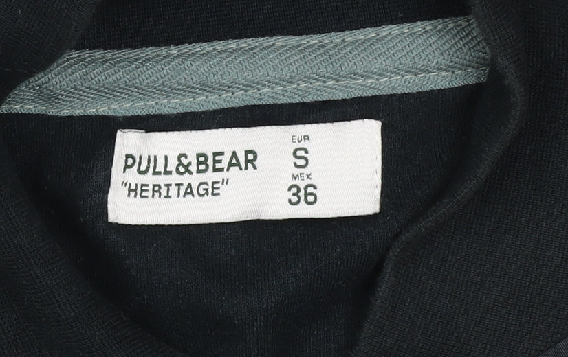 Pull&Bear Men’s Grey Bomber Jacket S Cotton Blend Full Zip