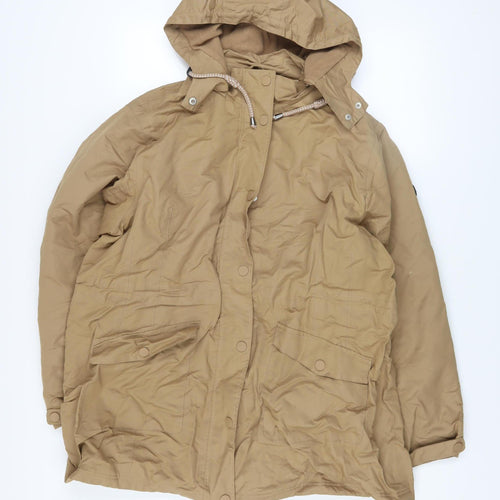 Cotton Traders Womens Brown Hooded Parka Jacket Size 22