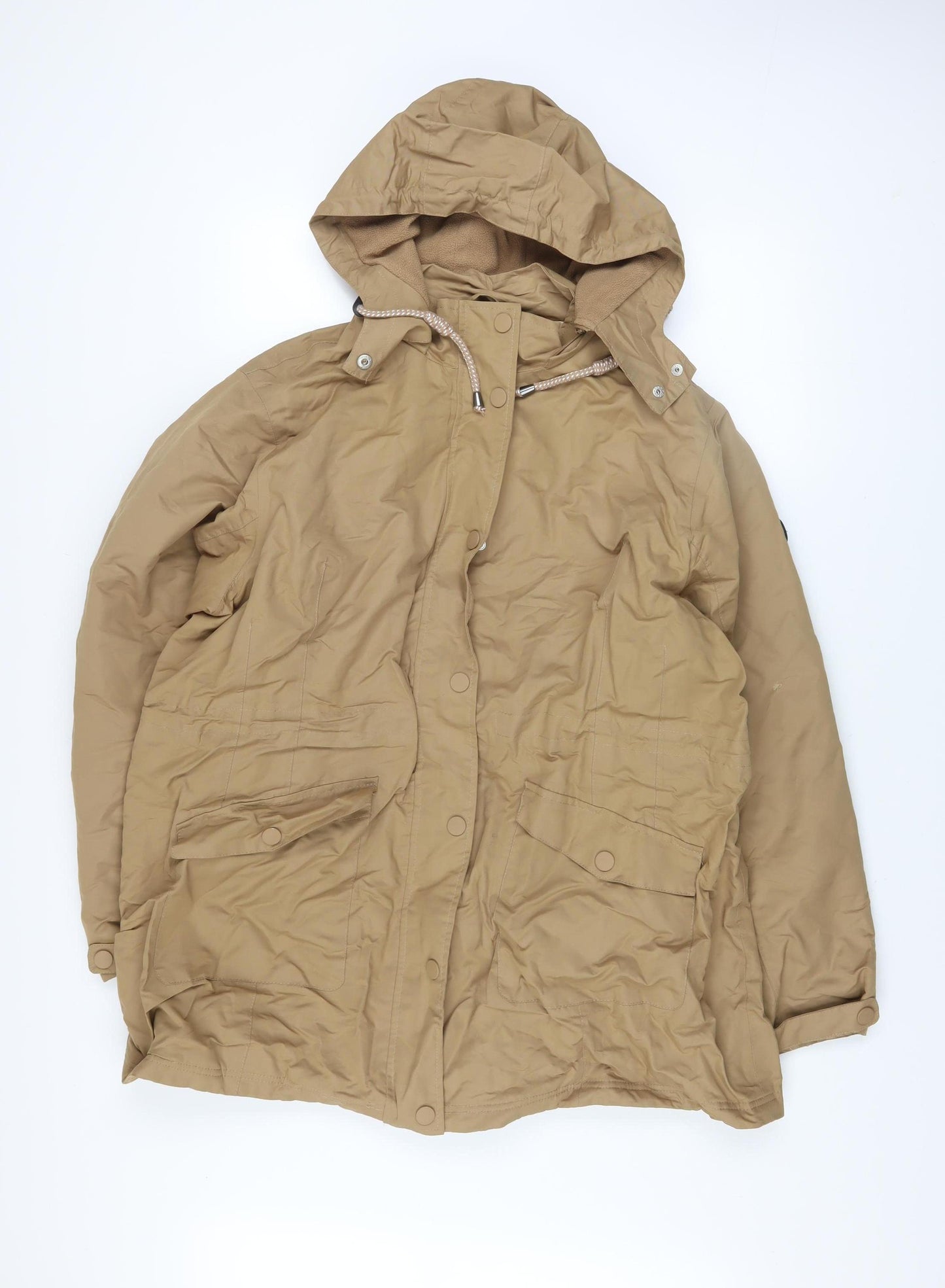 Cotton Traders Womens Brown Hooded Parka Jacket Size 22