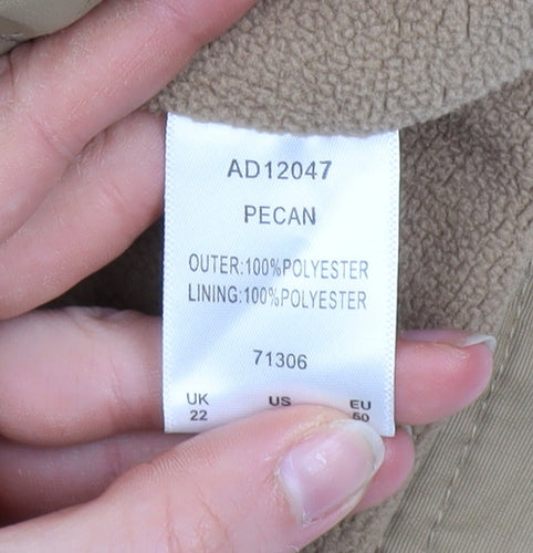 Cotton Traders Womens Brown Hooded Parka Jacket Size 22