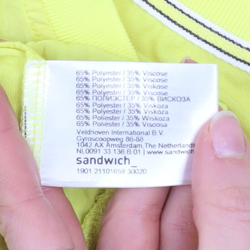 Sandwich Women’s Yellow V-Neck Long Sleeve Jersey T-Shirt Size S