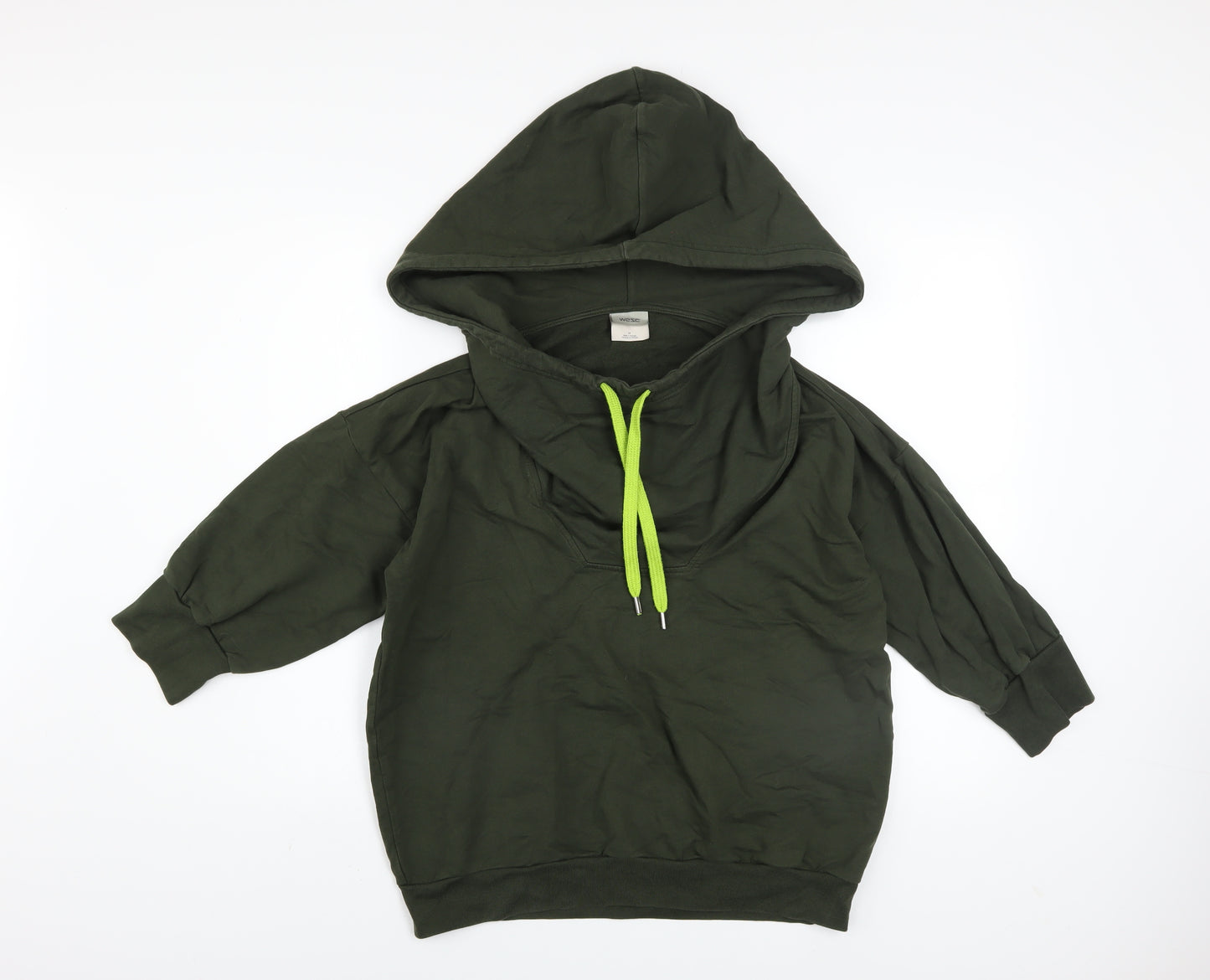 WESC Women’s Green Hoodie Medium 100% Cotton Pullover Sweatshirt