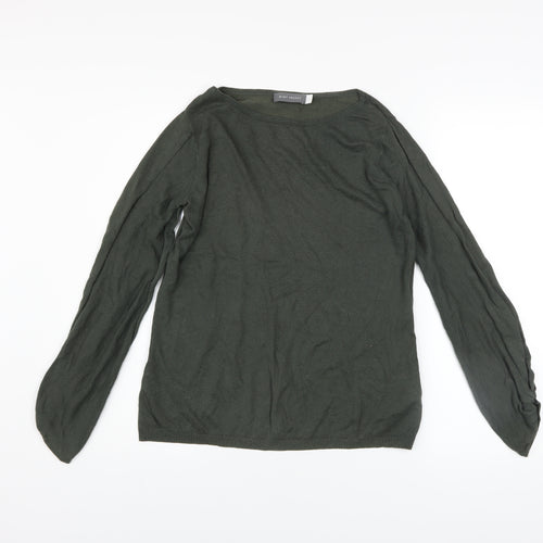 Mint Velvet Women's Green Size 12 Boat Neck Long Sleeve Jumper