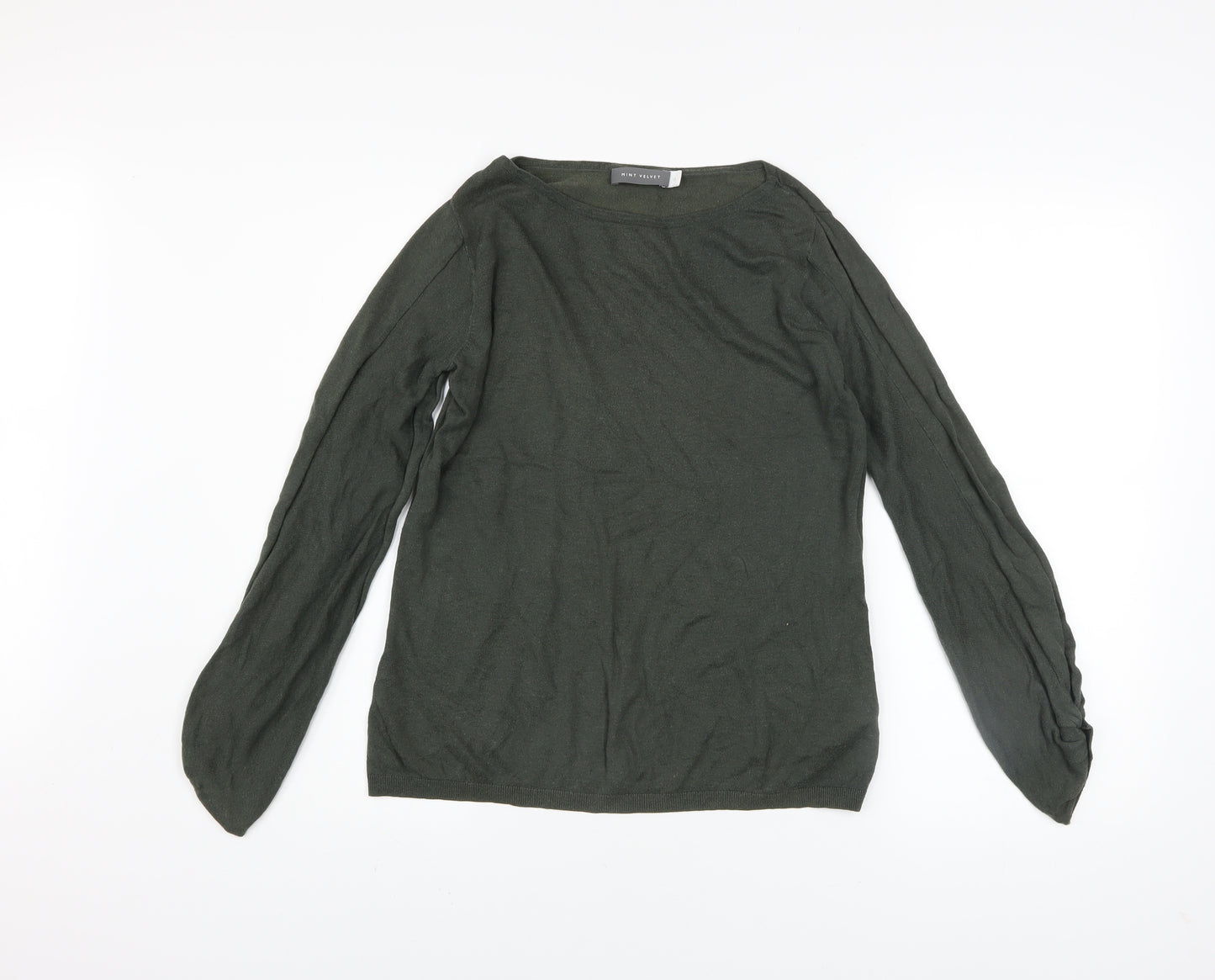 Mint Velvet Women's Green Size 12 Boat Neck Long Sleeve Jumper