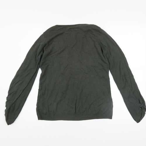 Mint Velvet Women's Green Size 12 Boat Neck Long Sleeve Jumper