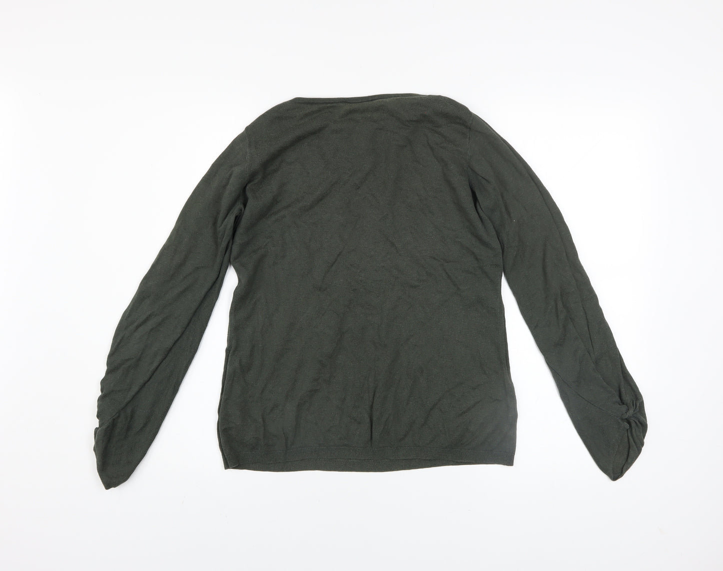 Mint Velvet Women's Green Size 12 Boat Neck Long Sleeve Jumper