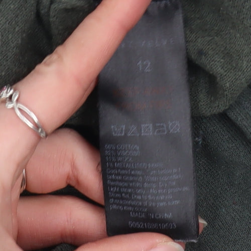 Mint Velvet Women's Green Size 12 Boat Neck Long Sleeve Jumper