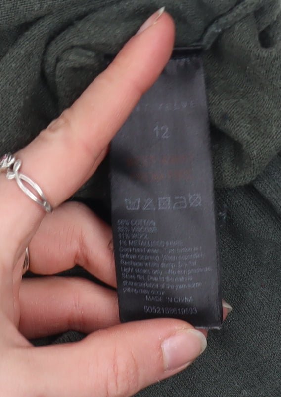 Mint Velvet Women's Green Size 12 Boat Neck Long Sleeve Jumper