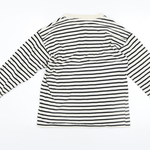 Zara Women’s Black Stripe Long Sleeve Cotton T-Shirt Size S