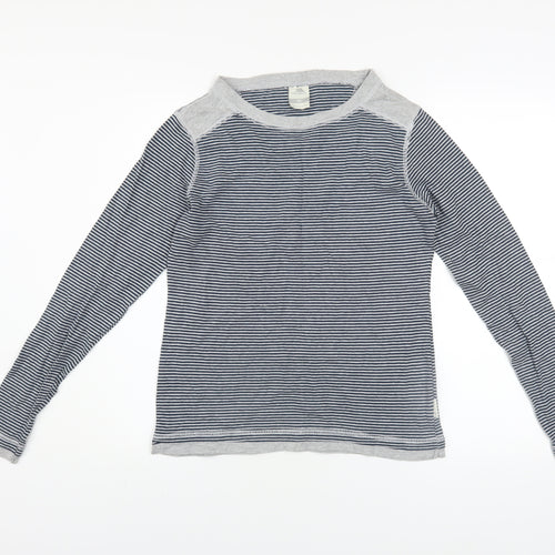 Trespass Men Blue Striped Cotton Long Sleeve Casual Top M